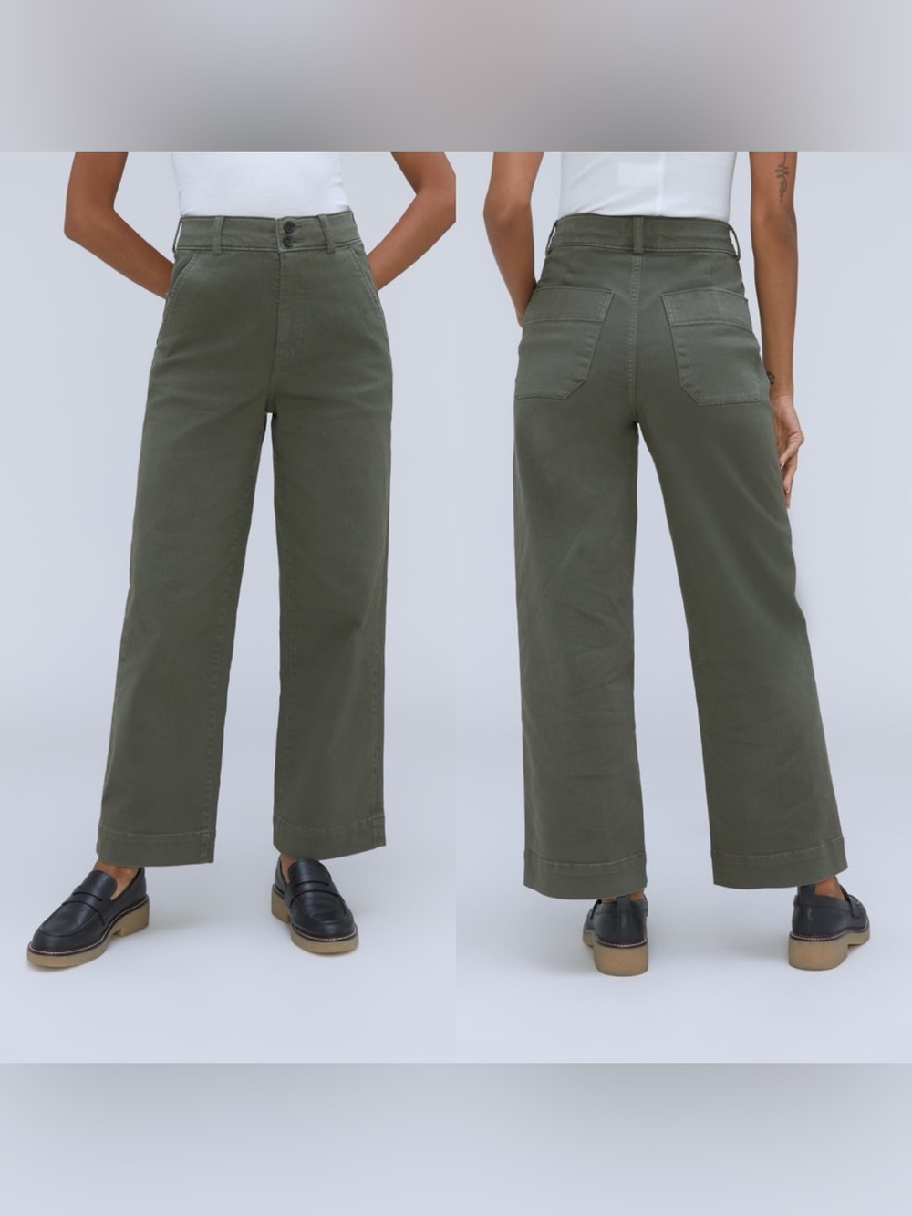 Everlane Organic Wide Leg Pant in Kambaba Size 00